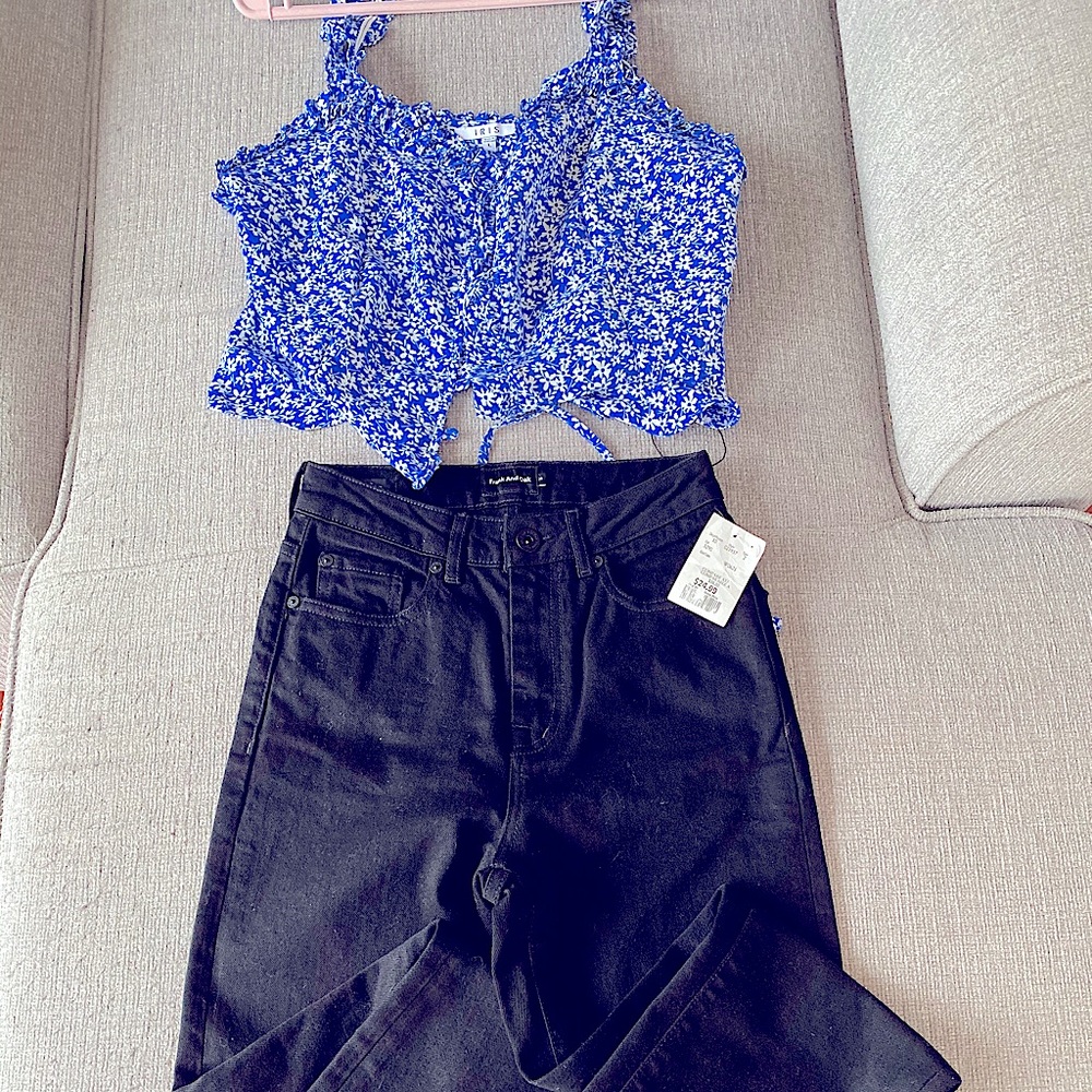 Frank and Oak Jeans plus Top NWT